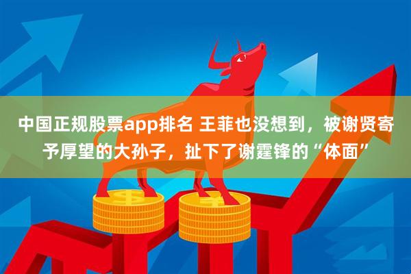 中国正规股票app排名 王菲也没想到，被谢贤寄予厚望的大孙子，扯下了谢霆锋的“体面”